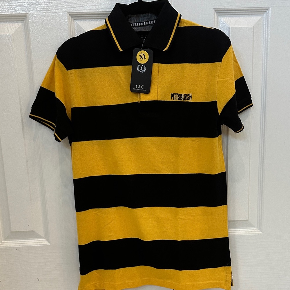 Pittsburgh Black and Yellow Striped Polo Shirt